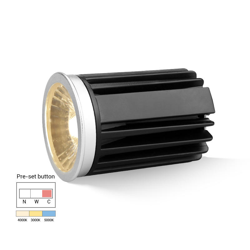 Tri-color changeable 9W COB LED MR16 Module downlight 【Lens】